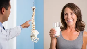 Natural sources of calcium like milk, leafy greens, nuts, and fish for strong bones and healthy teeth