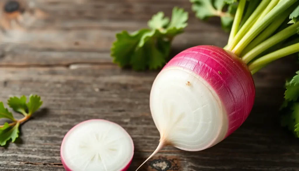 Fresh red radishes sliced on a wooden cutting board, highlighting their low-calorie, high-fiber content ideal for weight loss and healthy eating.